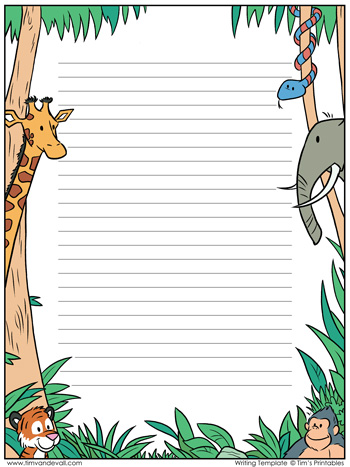 Animal Writing Paper – Tim's Printables